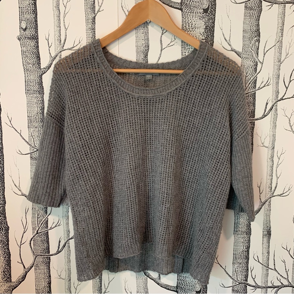 James Perse // Cashmere Open Knit Sweater -Gray- Size 2 (Medium)